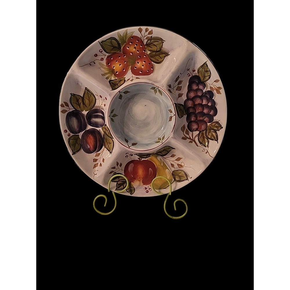 Heritage Mint, Ltd Black Forest Fruits Relish Tray Or Divided Server, 15" Heav